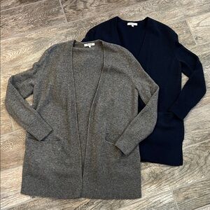 Madewell walker cardigan bundle of 2 gray & navy blue XS